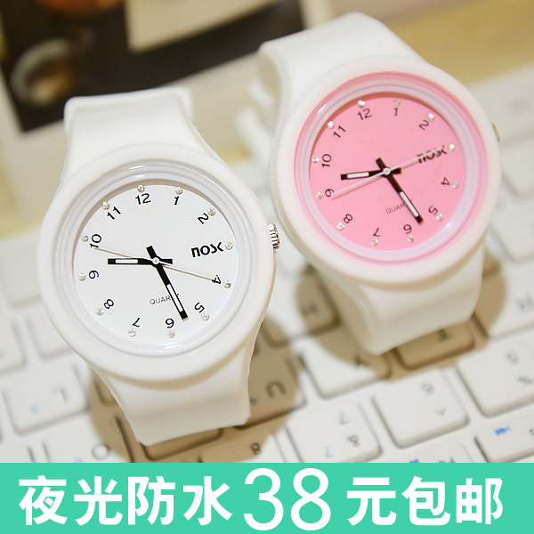 正品韓國學生果凍手錶女表潮流時裝表熒光防水男女情侶手錶工廠,批發,進口,代購