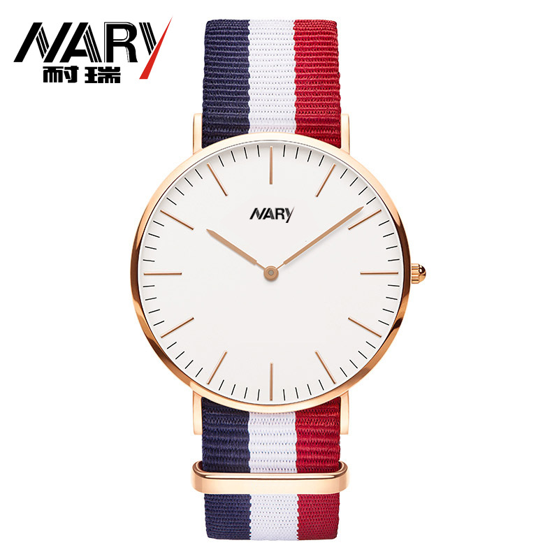 耐瑞NARY2016新款超薄手錶潮流手錶韓版表盤情侶表9006玫金殼手錶工廠,批發,進口,代購