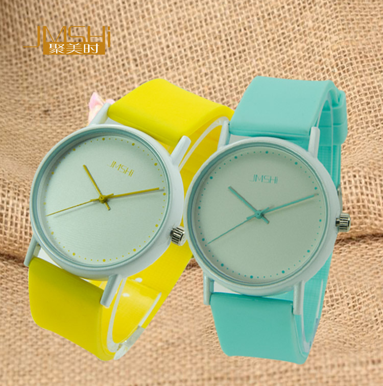 聚美時韓國時尚女生手錶 大表盤 防水石英表經典矽膠表工廠,批發,進口,代購