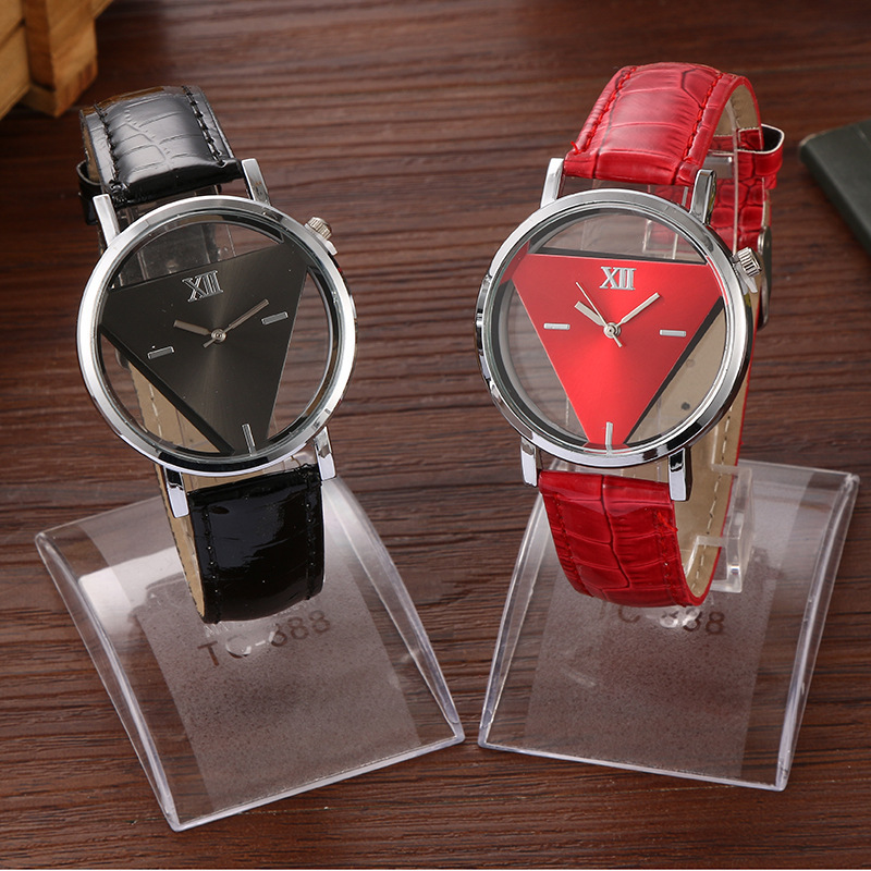 韓國原宿簡約潮牌時尚手錶男女個性創意鏤空三角形情侶學生手錶工廠,批發,進口,代購