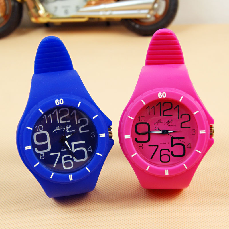 1308 圓形果凍時尚手錶批發 韓版時裝表矽膠果凍情侶兒童手錶工廠,批發,進口,代購