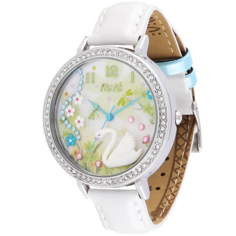 最新款 正品韓國MINI軟陶手作手錶 雙層玻璃 水鉆表 MNS1041 AB批發・進口・工廠・代買・代購