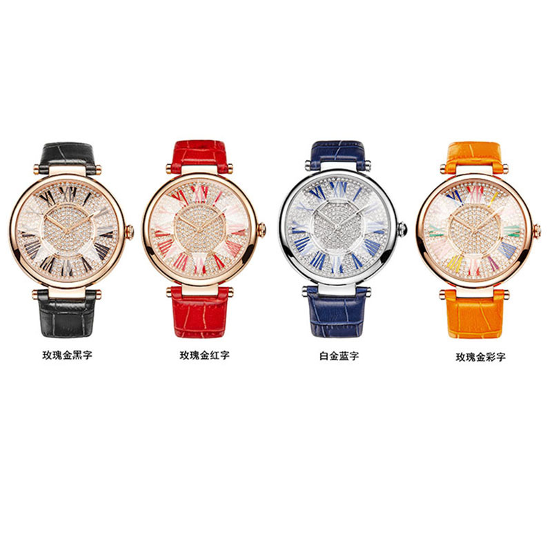 韓版時尚女士手錶 新款鑲鉆真皮皮帶防水手錶 批發手錶可定製批發・進口・工廠・代買・代購