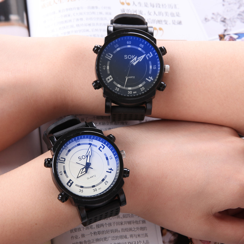 韓國情侶款多色表盤 彩色箭頭指針情侶款 女士手錶 石英表工廠,批發,進口,代購