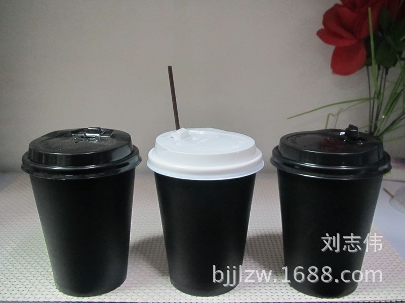 14A純黑色紙杯 一次性紙杯 咖啡奶茶紙杯 一次性冷熱飲杯工廠,批發,進口,代購