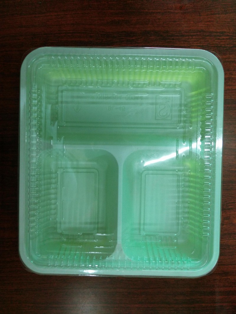 直銷一次性外賣包裝綠白分體大三格餐盒  BL-45  500套/箱工廠,批發,進口,代購