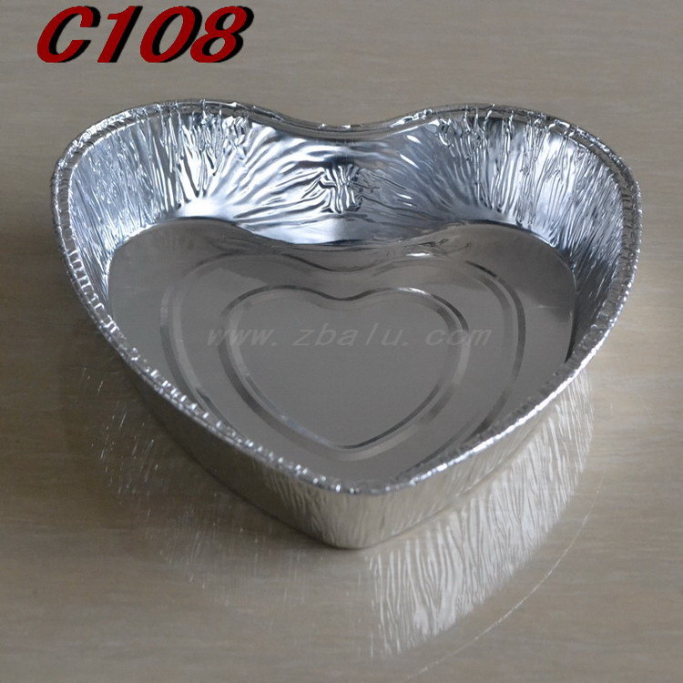 C108 供應各種出口造型鋁箔心形餐盒 一次性鋁箔飯盒 鋁箔方盤工廠,批發,進口,代購