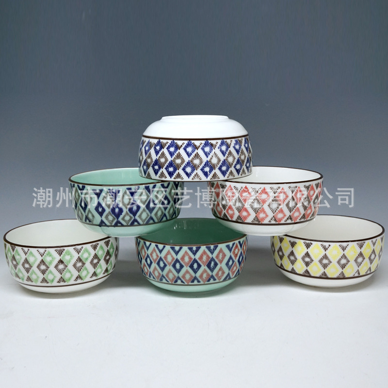 古典日式韓式 手繪風格 餐具套裝 米飯碗 麵碗湯碗 單碗批發 送禮工廠,批發,進口,代購
