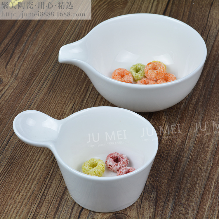 特色沙拉碗 帶把 陶瓷碗韓式創意瓷碗涼菜碗泡菜碗雪糕碗水涼菜碗工廠,批發,進口,代購