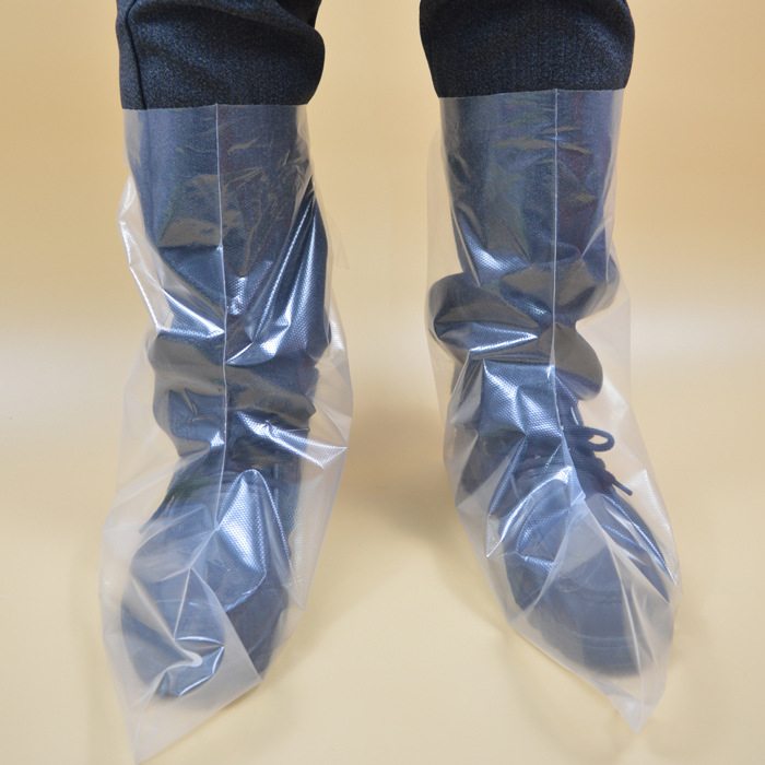 一次性靴套加厚PE靴套塑料透明靴 防水防滑鞋套養殖場實驗室靴套批發・進口・工廠・代買・代購