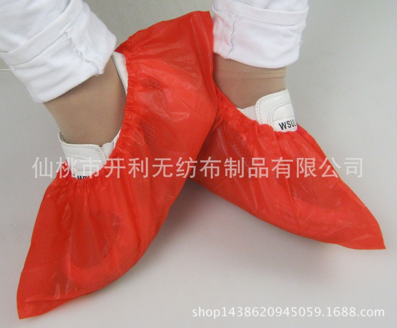 一次性CPE 塑料鞋套 大紅色喜慶紅火 防水防塵傢居電子食品加工批發・進口・工廠・代買・代購