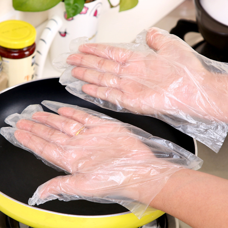 一次性手套50隻加厚環保透明塑料手套廚房餐飲清潔用具工廠,批發,進口,代購