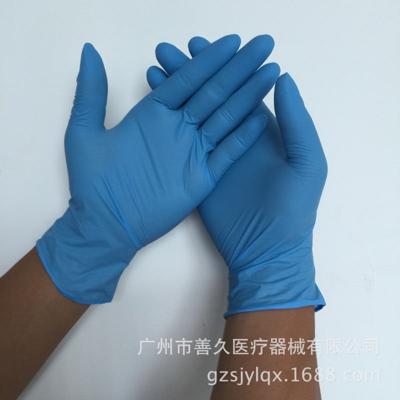 廠傢直銷藍色丁腈手套一次性使用醫用丁腈手套 藍色丁腈檢查手套批發・進口・工廠・代買・代購