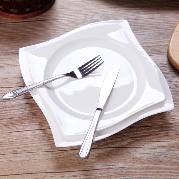 純白骨瓷餐具|昆侖S型8-11寸平盤 果盤 涼菜盤 牛排盤 出口級別批發・進口・工廠・代買・代購