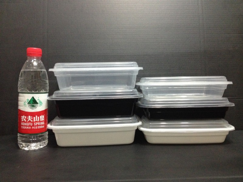1000ML美式出口高檔餐盒 黑白色壽司餃子外賣打包一次性註塑魚盒批發・進口・工廠・代買・代購