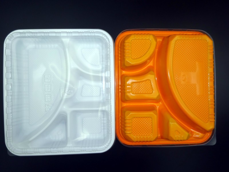 新款五格餐盒 PP一次性快餐盒 打包盒 飯盒+PP高透明蓋 可微波批發・進口・工廠・代買・代購
