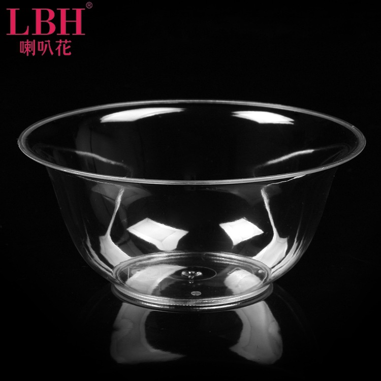喇叭花一次性碗 透明塑料碗 PS水晶碗加厚塑料碗湯碗500個批發批發・進口・工廠・代買・代購