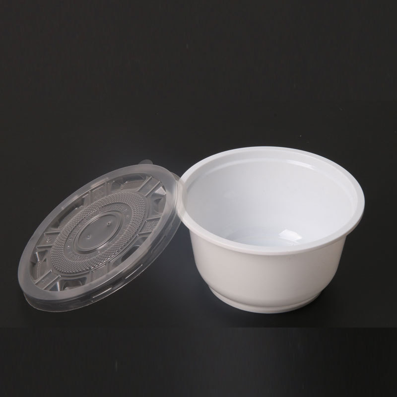 pp500碗一次性註塑料透明白色pp圓碗便宜打包碗湯碗米飯碗帶蓋工廠,批發,進口,代購