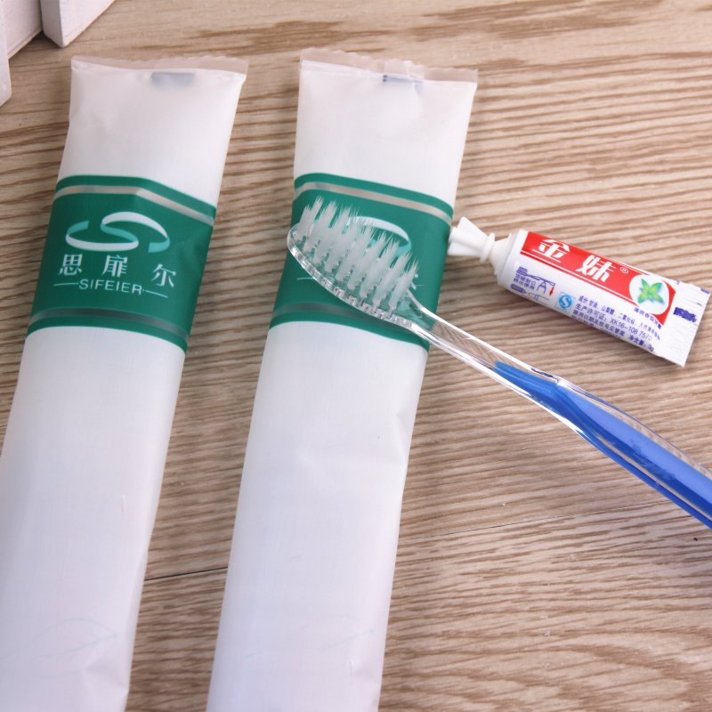 桑拿賓館酒店一次性牙刷牙膏洗漱二合一 雙色軟毛牙具 廠傢直銷批發・進口・工廠・代買・代購
