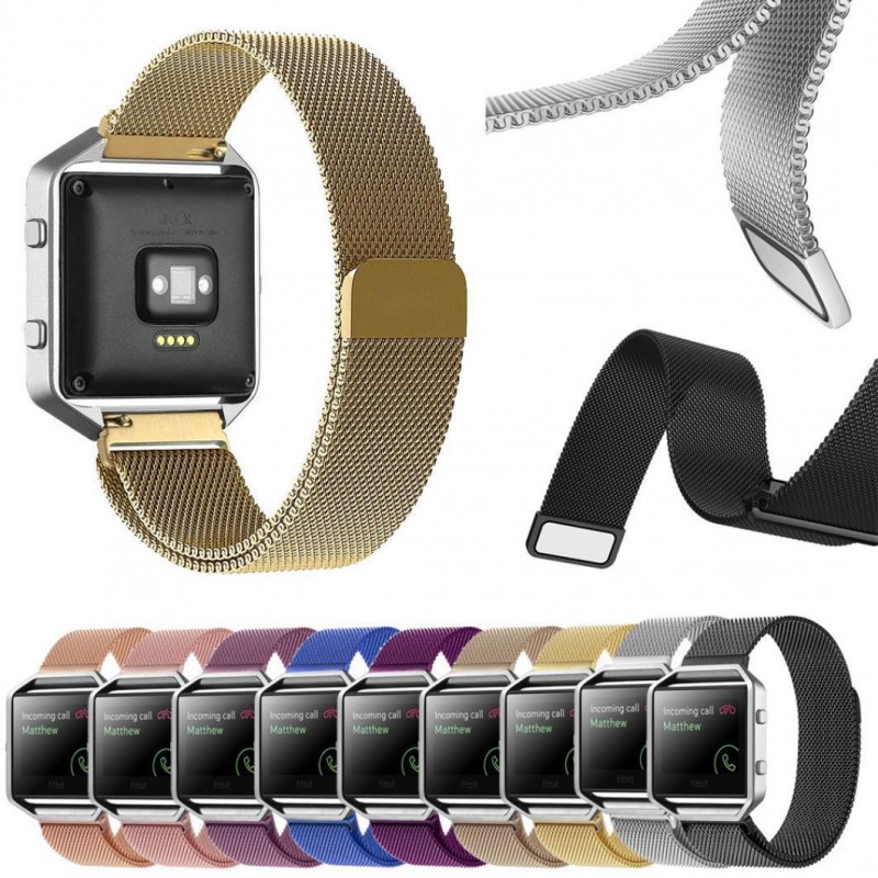 適用於Fitbit Blaze米蘭尼斯表帶金屬鋼帶不銹鋼磁扣智能手錶表帶工廠,批發,進口,代購