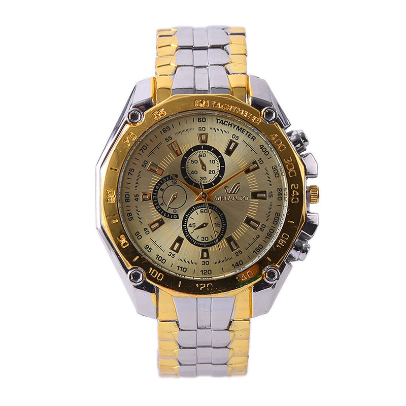 2016新款不銹鋼男士鋼帶表帶 三眼表盤男士手錶 簡約時尚石英表工廠,批發,進口,代購