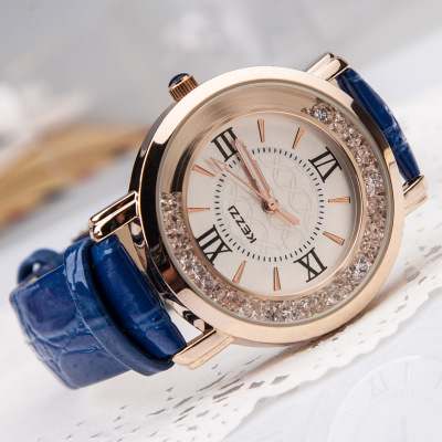 正品KEZZI珂紫手錶 廠傢直銷品牌時尚水鉆皮帶款手錶 鐘表批發批發・進口・工廠・代買・代購