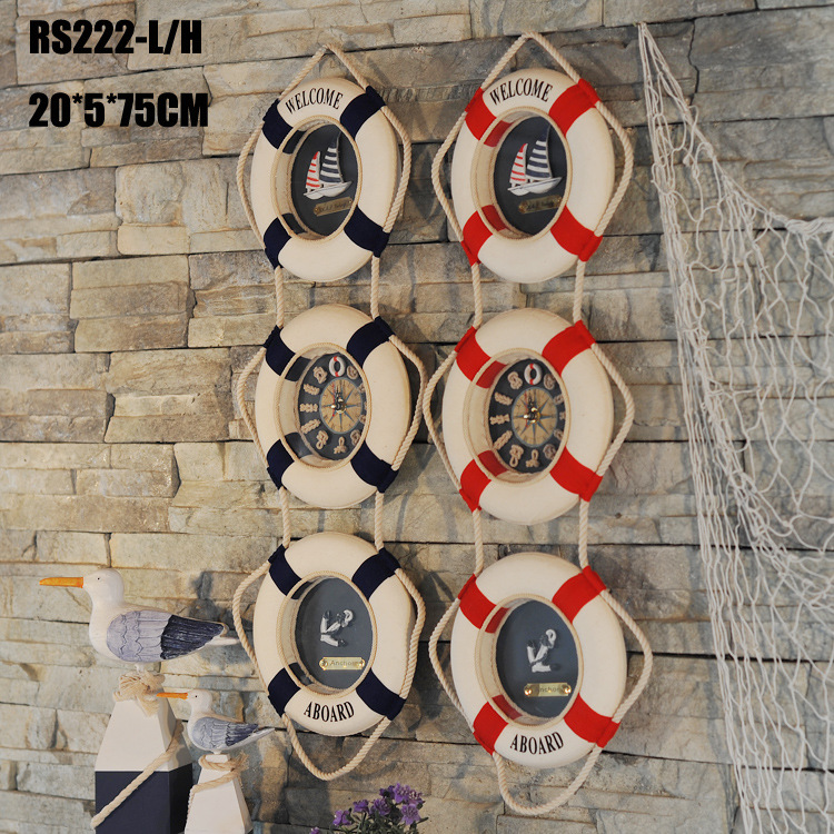 地中海風格 創意傢居 創意鐘 三連鐘 救生圈裝飾 個性鐘 RS222工廠,批發,進口,代購