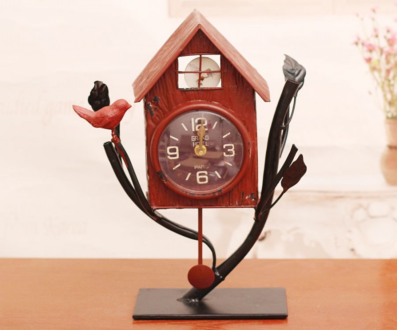仿舊最新 創意直銷 精美房型小鳥臺式鐘 時尚桌鐘HE14T078Z工廠,批發,進口,代購