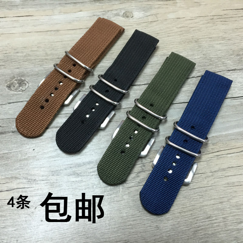 尼龍 帆佈表帶18MM/20MM/22MM/24MM柔軟防汗表帶 夏季男防水表帶工廠,批發,進口,代購