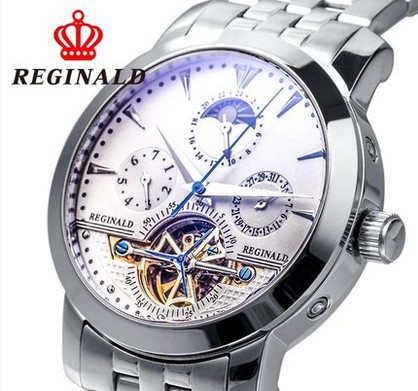 手錶 男士利吉奴皇冠男士手錶經典鏤空機械表防水商務手錶A8028批發・進口・工廠・代買・代購