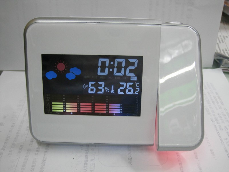 8190天氣預報投影鐘 彩屏氣象鐘 溫濕度投影鬧鐘 彩屏投影萬年歷工廠,批發,進口,代購