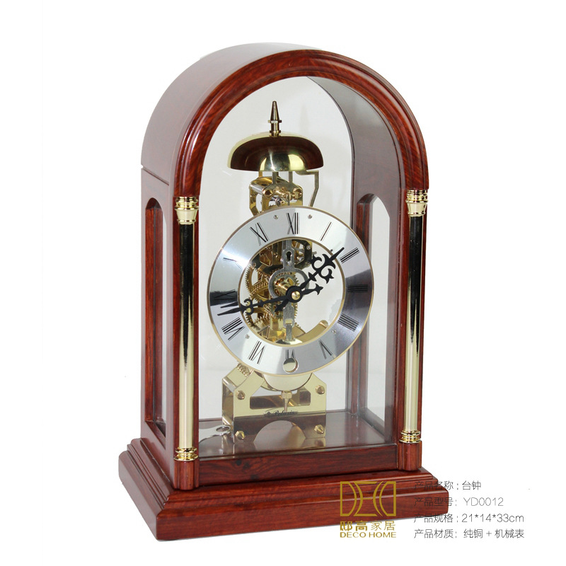 機械鐘擺件 樣板間實用裝飾品 創意時鐘擺件 實木外殼 歐式裝飾品工廠,批發,進口,代購