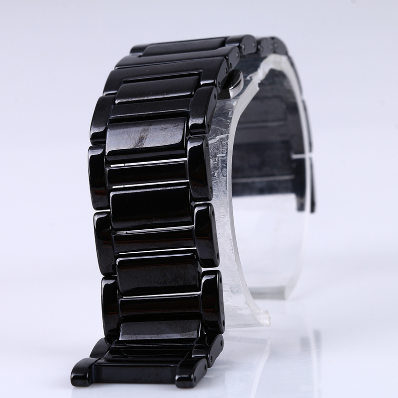 新款時尚男女陶瓷手錶鏈 22mm陶瓷表帶 平麵凹凸表鏈新款手錶配件批發・進口・工廠・代買・代購