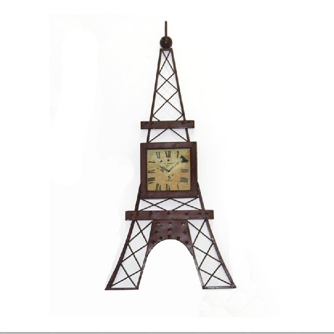 法國埃菲爾鐵塔歐式經典藝術掛鐘創意時尚鐘表浪漫現代石英鐘工廠,批發,進口,代購