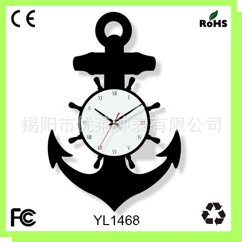 創意時鐘 亞克力掛鐘 有機玻璃鐘表訂做 船錨船舵 時尚組合鐘工廠,批發,進口,代購