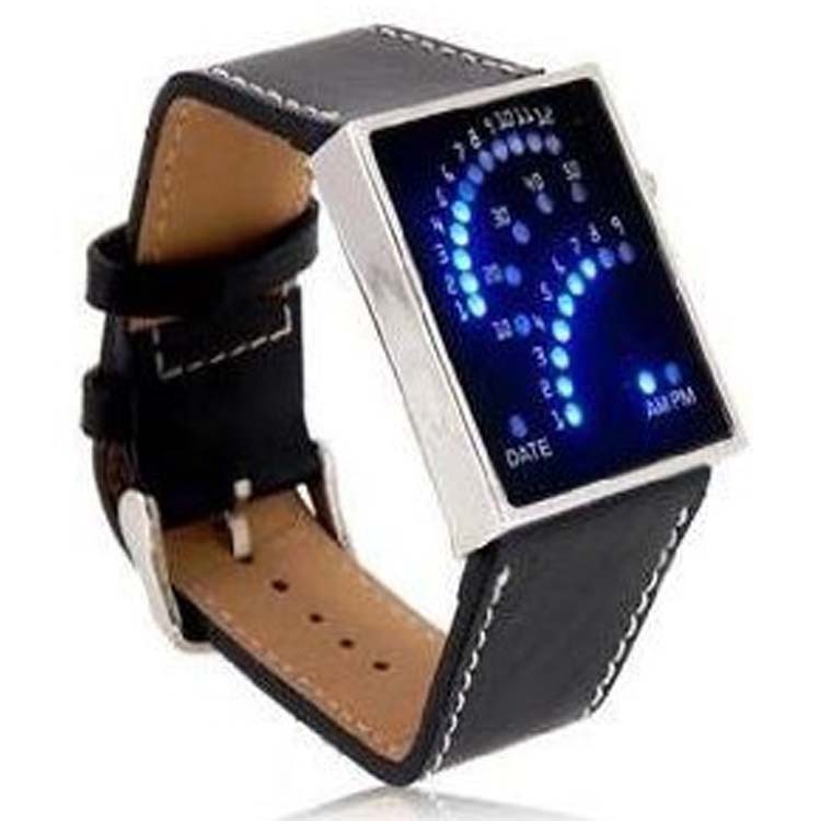 韓國暴款皮帶扇形二進製led手錶韓版 超炫情侶手錶 創意學生手錶工廠,批發,進口,代購