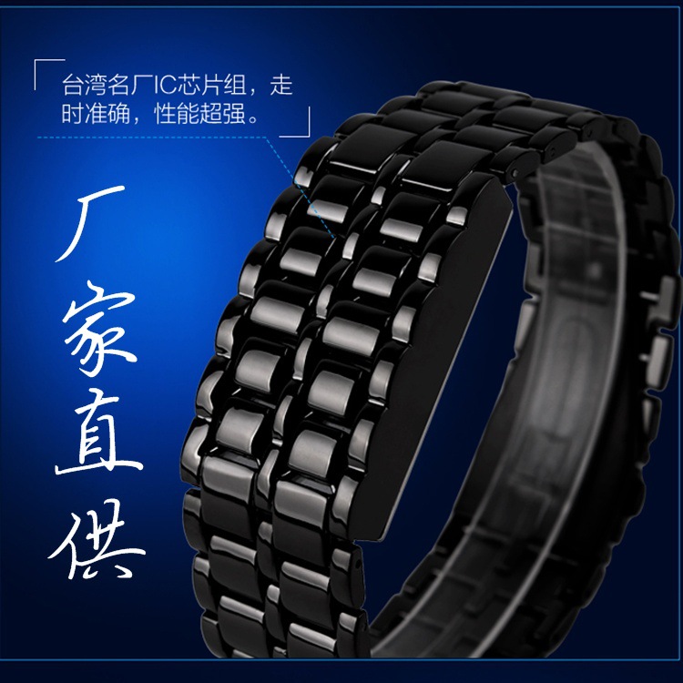深圳生產廠傢批發暢銷深度防水熔巖LED電子情侶手錶可按要求定做工廠,批發,進口,代購