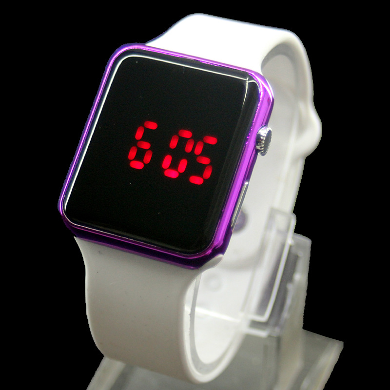 廠傢生產直銷LED學生蘋果同款矽膠浪情光波手錶現貨支持一件代發工廠,批發,進口,代購