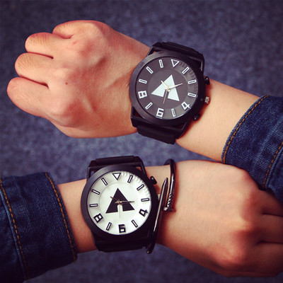 韓國表 三角形A大表盤原宿復古手錶EXO男表 男士女士情侶手錶中性工廠,批發,進口,代購