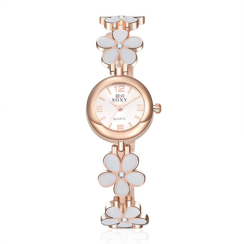 速賣通外貿手錶女士手鏈手錶創意五葉草陶瓷小表盤女士手錶石英表工廠,批發,進口,代購