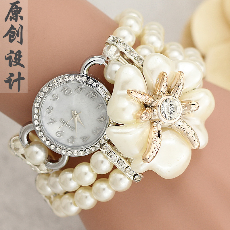 廠傢批發供應 女士新款海星花創意手錶時尚珍珠繞圈個性手鏈表工廠,批發,進口,代購