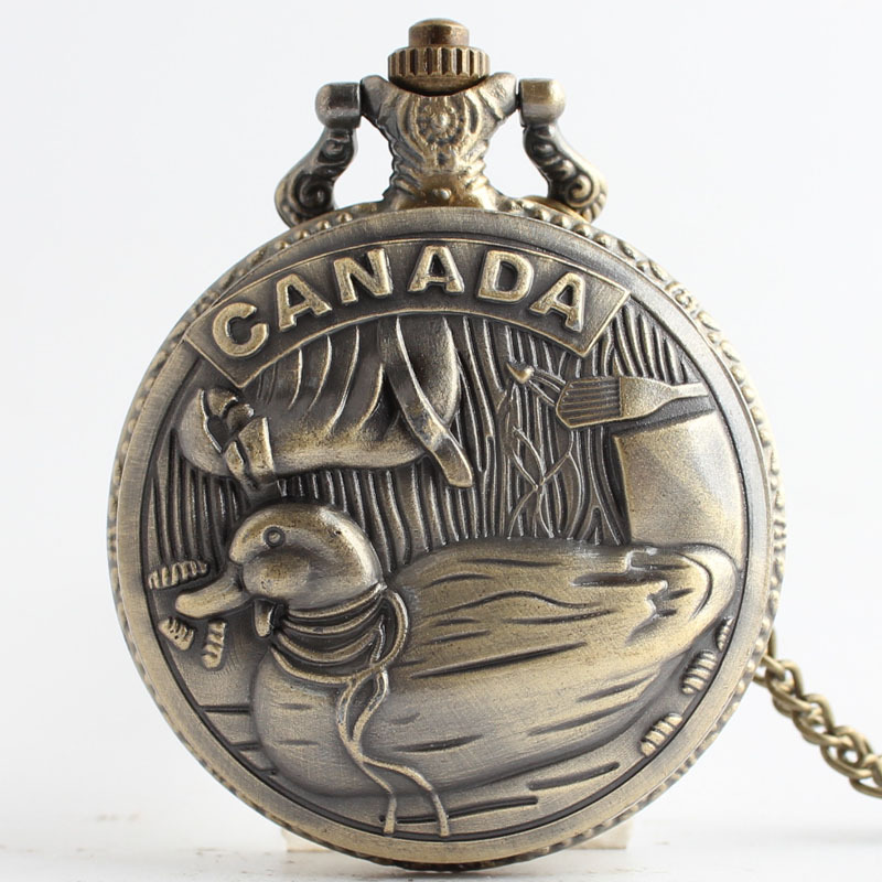 外單 加拿大Canada旅遊紀念品 可愛小鴨翻蓋石英懷表 男女學生表工廠,批發,進口,代購