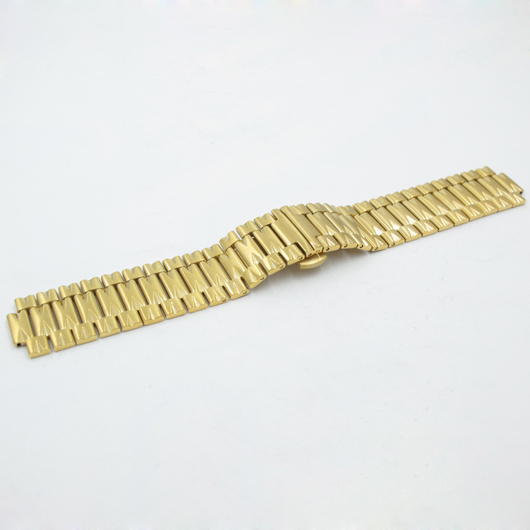 304不銹鋼金屬手錶鏈精鋼鋼帶手錶帶男士機械表帶金色大氣時尚工廠,批發,進口,代購