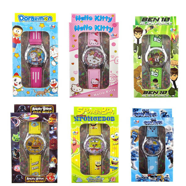 兒童手錶 精品 贈品 玩具 動漫圖案KT貓BEN10憤怒的小鳥可混裝批發・進口・工廠・代買・代購