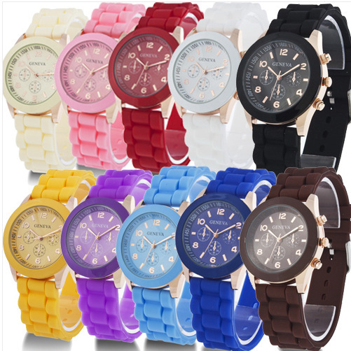 ebay熱賣 GENEVA日內瓦矽膠手錶 三眼矽膠石英手錶批發・進口・工廠・代買・代購