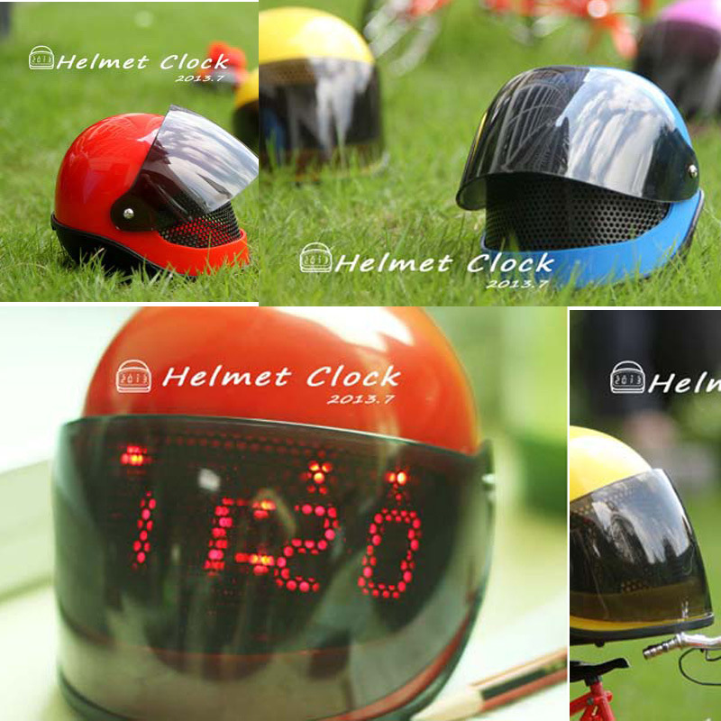 瀛樂 Helmet Clock賽車帽感應鬧鐘 創意桌麵電子時鐘工廠,批發,進口,代購