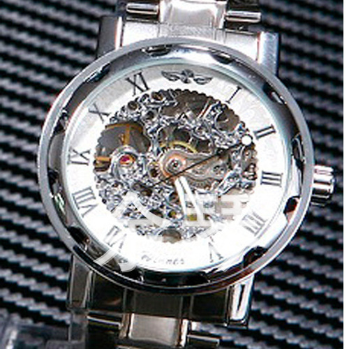 一個起批,WINNER 外貿 時尚鏤空 鋼帶 手動機械 男士商務手錶工廠,批發,進口,代購