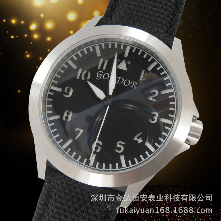 G032G全鋼殼 尼綸帶 進口機械機芯 男式休閒商務手錶大三針工廠,批發,進口,代購