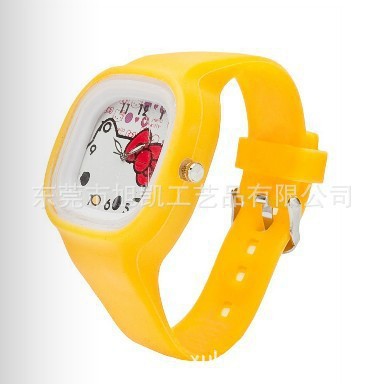 東莞廠傢專業訂製 女款貓咪手錶 時尚女孩矽膠手錶 顏色可定製工廠,批發,進口,代購
