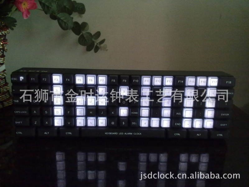 新款LED鐘LED鍵盤鐘床頭亮字鐘   Keyboard號 LED clock（圖）工廠,批發,進口,代購